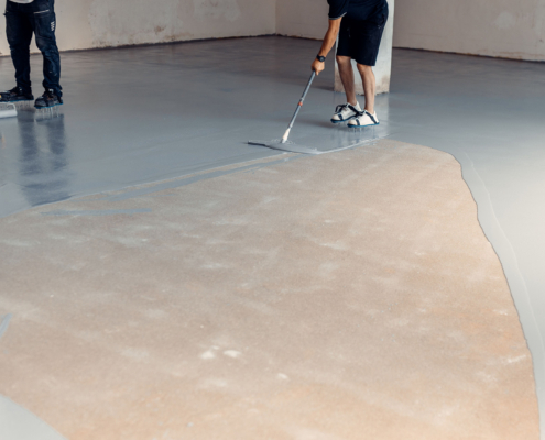 Large Basement Floor With New Coating Install